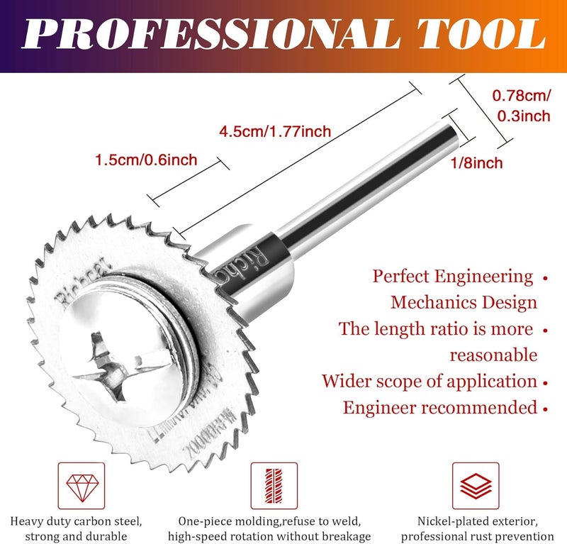 Richcat PVC Pipe Inside Cutter,1/4" Hex Shank,1/8" Round Shank,1/4" Round Shank,Plumbing Internal Plastic ABS Pipe Cutter Set,6*Blades,0.87"&1"&1.26''&1.38"&1.74''&1.97" Or Larger Diameter，High Speed Steel - Image 5